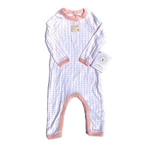 NWT Burt’s Bees Baby Sleeper Peach and White